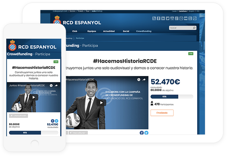 Customisable and integrated crowdfunding campaigns in all of your channels