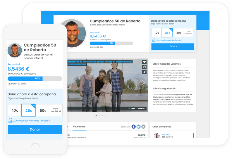 Your community launches its own challenges under your peer-to-peer crowdfunding